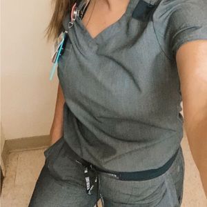 Womens Med Couture Heather Gray Scrubs